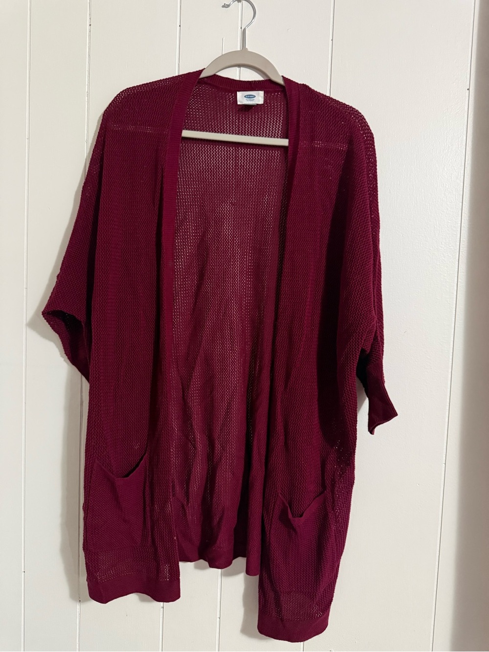 Old Navy Open-Front Wine Knit Cardigan